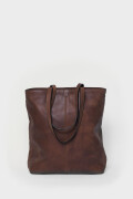 PARK BAGS TB02 zip dark brown tote bag