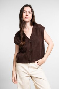 TARZAN Puni coffee bean Strick Gilet