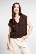 TARZAN Puni coffee bean Strick Gilet