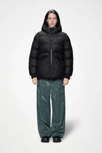 RAINS Alta black a-line puffer W jacket W3T3