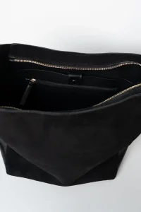 ANN KURZ Vertical shopper black 4658 suede mix