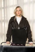 ANN KURZ Vertical shopper black 4658 suede mix