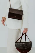 ANN KURZ Medium phone burgundy 4466 croco mix