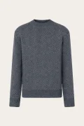 KNOWLEDGE COTTON APPAREL 1080127/1073 Lambswool dark grey melange sweater