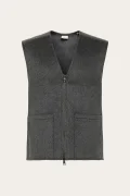 KNOWLEDGE COTTON APPAREL 1100010/1073 Wool dark grey melange vest