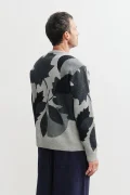 ROTHOLZ Leaf leaf grey knit sweatshirt