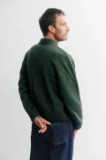 ROTHOLZ Knit green melange polo-zip jacket