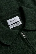 ROTHOLZ Knit green melange polo-zip jacket