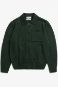 ROTHOLZ Knit green melange polo-zip jacket