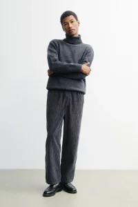 ROTHOLZ Turtleneck warm anthracite knit sweatshirt