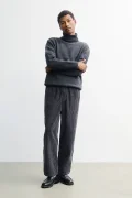 ROTHOLZ Turtleneck warm anthracite knit sweatshirt