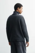 ROTHOLZ Turtleneck warm anthracite knit sweatshirt