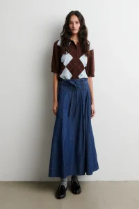 SECOND FEMALE Evana blue denim skirt