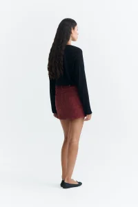 THINKING MU Kimmy mahogany skirt