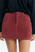 THINKING MU Kimmy mahogany skirt