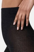 SWEDISH STOCKINGS Diana black melange rib wool tights