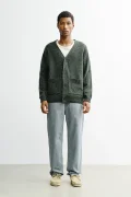 ROTHOLZ Knit speckled green cardigan