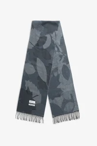 ROTHOLZ Woven grey leaves scarf