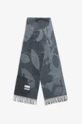 ROTHOLZ Woven grey leaves scarf