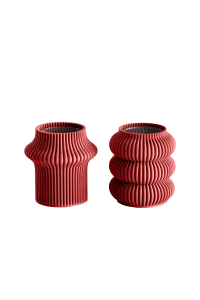 SHEYN Zayl & Beygl Ruby Red Mini Vase Set