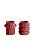 SHEYN Zayl & Beygl Ruby Red Mini Vase Set