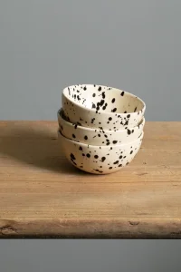 ATELIER AGAVE Black Dots kleine Snack Bowl
