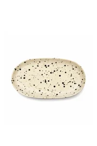 ATELIER AGAVE Black Dots Ovaler Teller